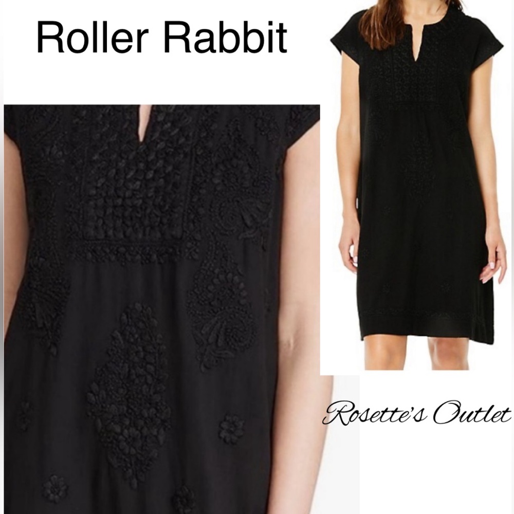 Roller Rabbit “Faith shift “ dress jet black dress new with tag size XS